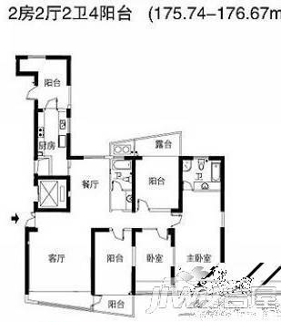 沧龙花园4室2厅2卫户型图