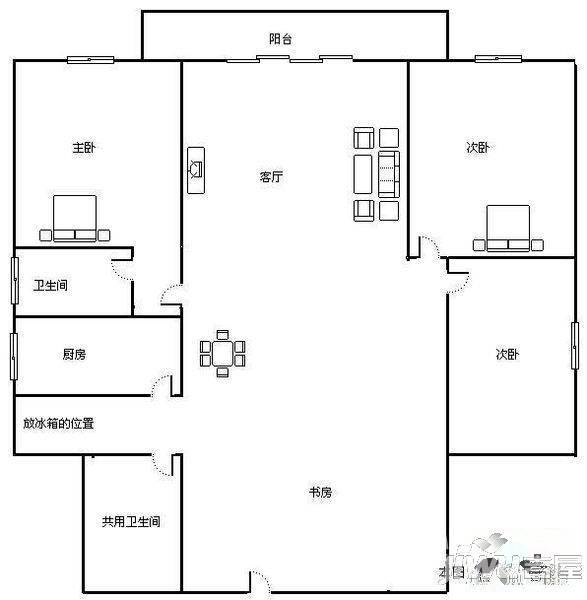 未来海岸系云樽1室0厅1卫29㎡户型图