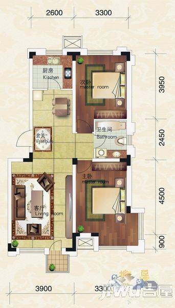 吉祥花园2室2厅1卫户型图