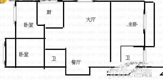 吉祥花园2室2厅1卫户型图