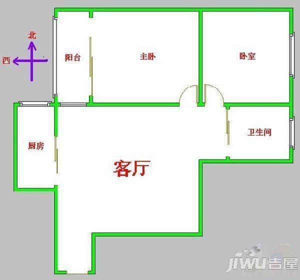 信达大厦2室2厅1卫户型图