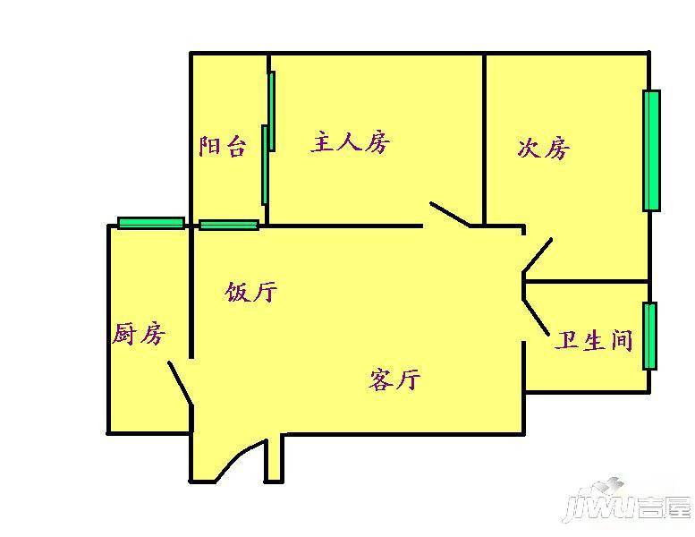 信达大厦2室2厅1卫户型图