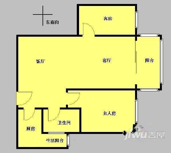 信达大厦2室2厅1卫户型图