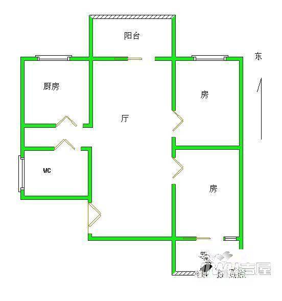 信达大厦2室2厅1卫户型图