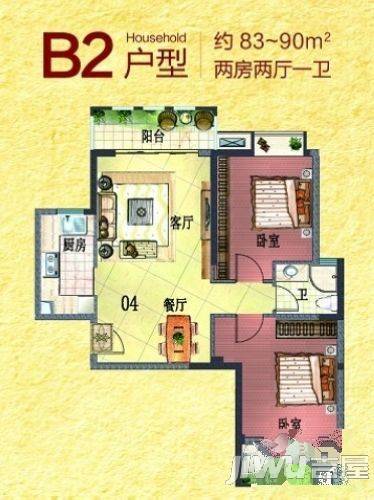 建东大厦3室2厅2卫户型图