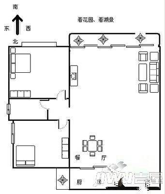 海滨大厦3室2厅1卫户型图