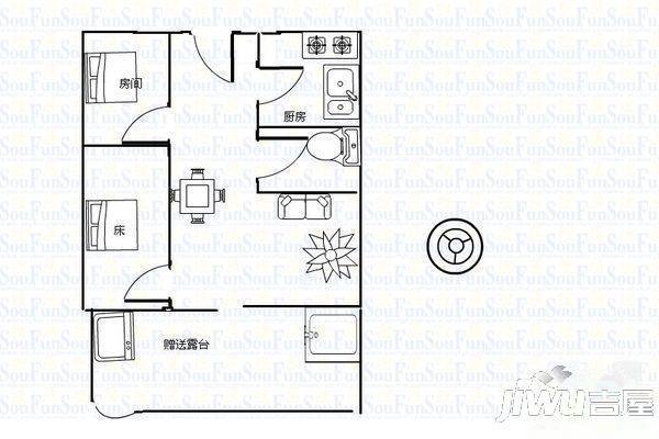 海滨大厦3室2厅1卫户型图