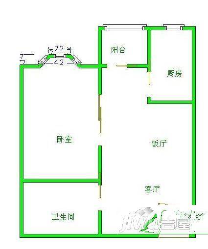 红星瑞景3室2厅1卫户型图