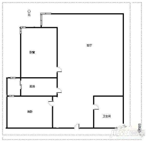 华源大厦3室2厅1卫户型图