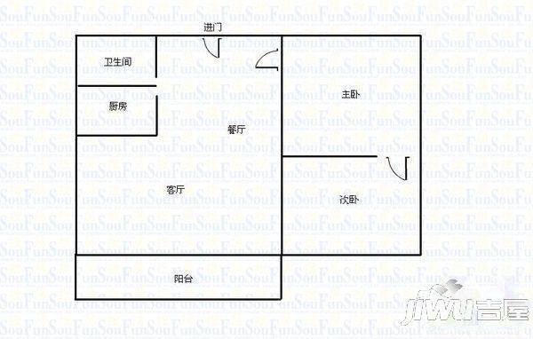 华源大厦3室2厅1卫户型图