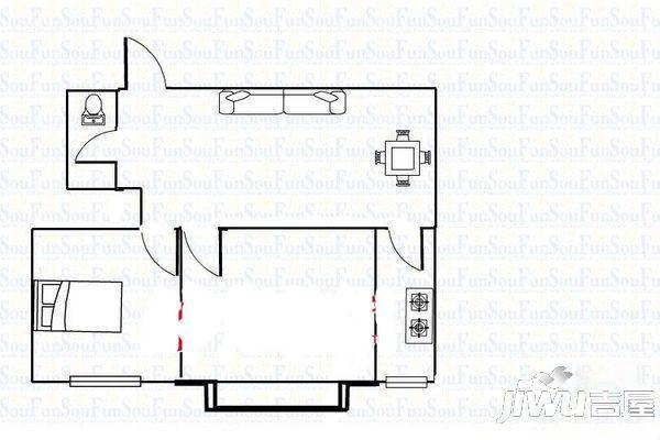 瑞景双座3室2厅1卫户型图