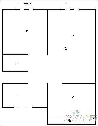 松岳里3室2厅1卫户型图