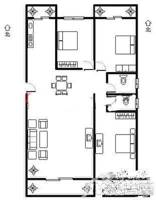 边防小区3室2厅2卫户型图