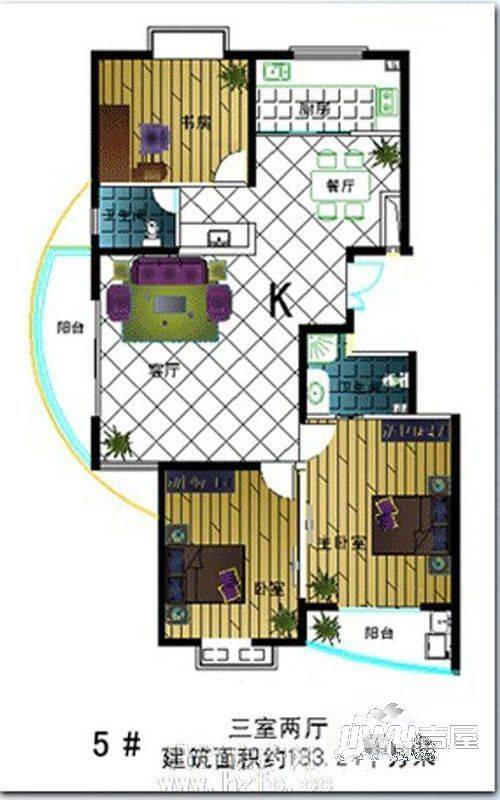 边防小区3室2厅2卫户型图