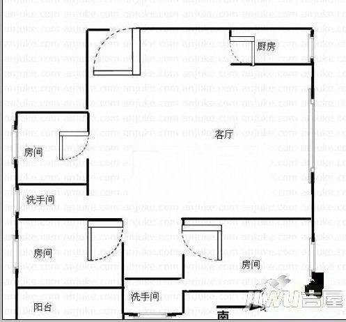 华鑫明都3室2厅1卫户型图