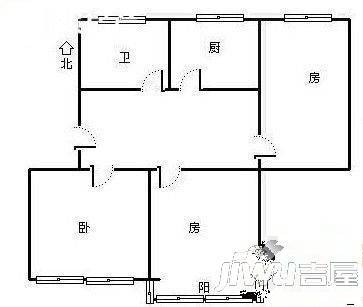 鼓浪屿2室2厅1卫户型图