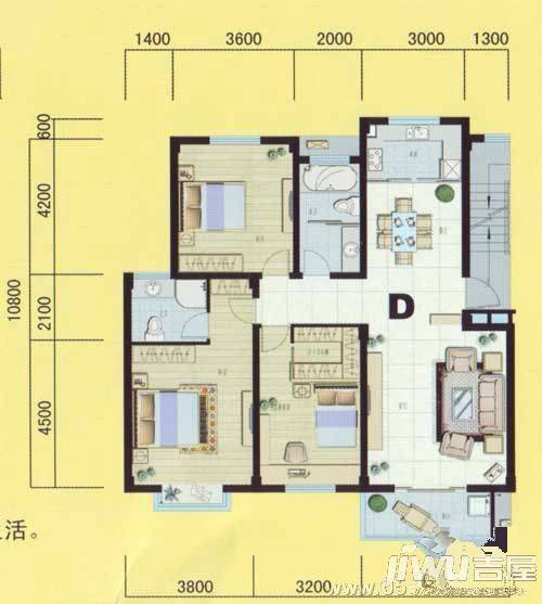 华林花园二期3室2厅2卫122㎡户型图