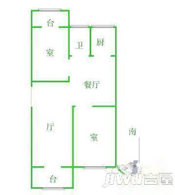 中山路民宅3室2厅1卫户型图