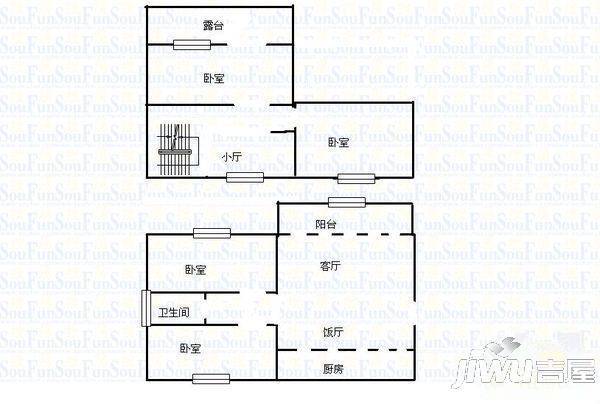 中山路民宅3室2厅1卫户型图