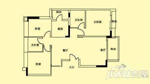 湖光大厦3室2厅1卫户型图