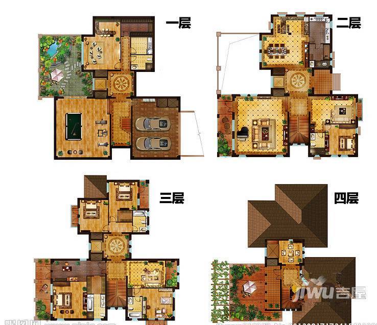 航空别墅5室3厅2卫户型图