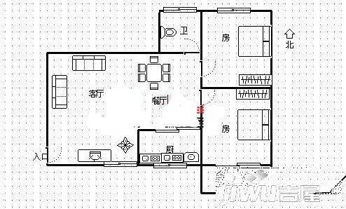 厦大西村小区3室2厅1卫户型图