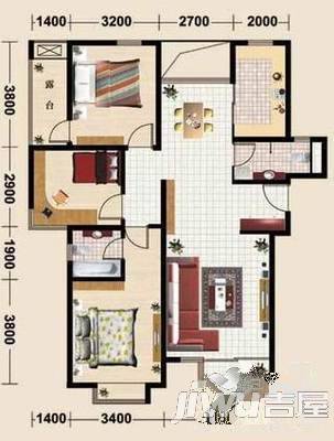 惠元大厦3室2厅1卫户型图