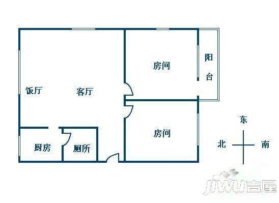 惠元大厦3室2厅1卫户型图