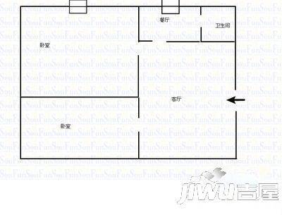 龙辉花园3室2厅2卫户型图