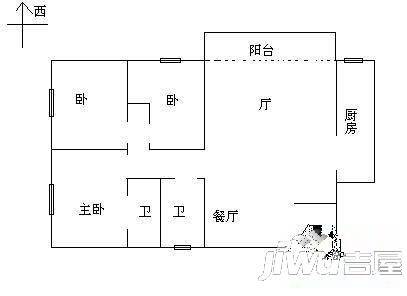 祥和广场3室2厅2卫户型图