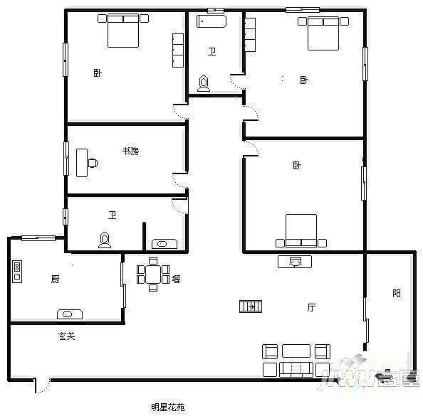 巡司顶社区2室2厅1卫户型图