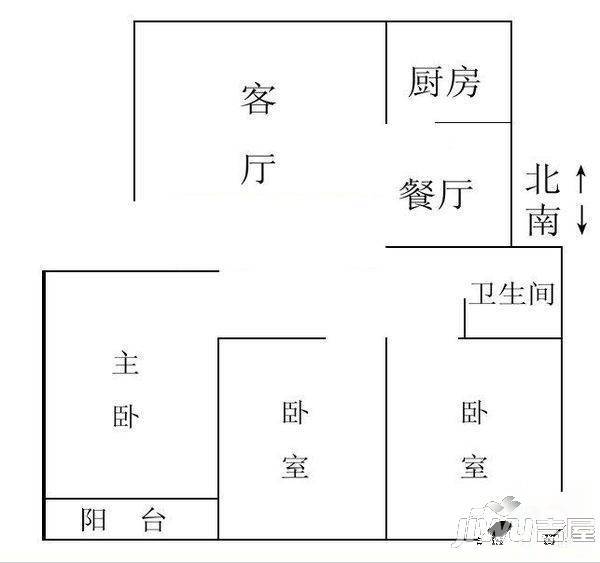 元利花园d区3室0厅0卫户型图