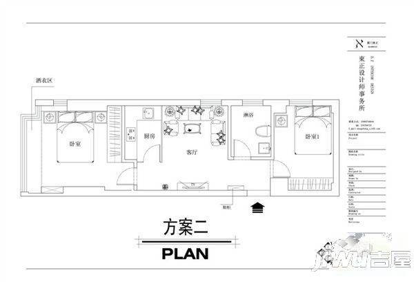 泛华大厦3室2厅1卫户型图