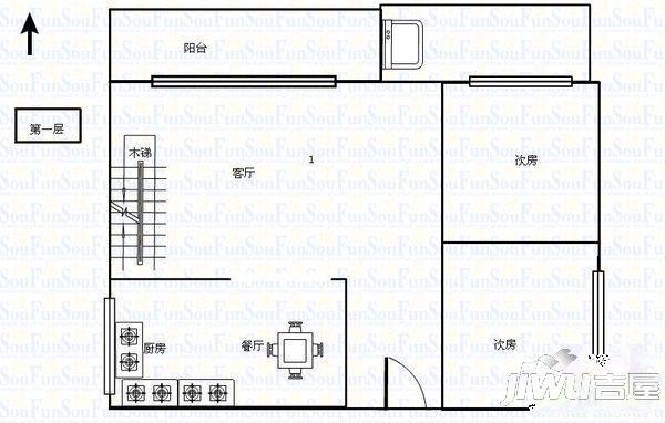 鹭江新城3室2厅1卫户型图