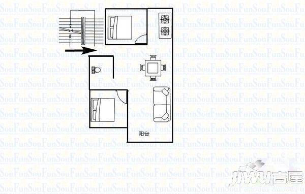 瑞景新村3室2厅1卫户型图