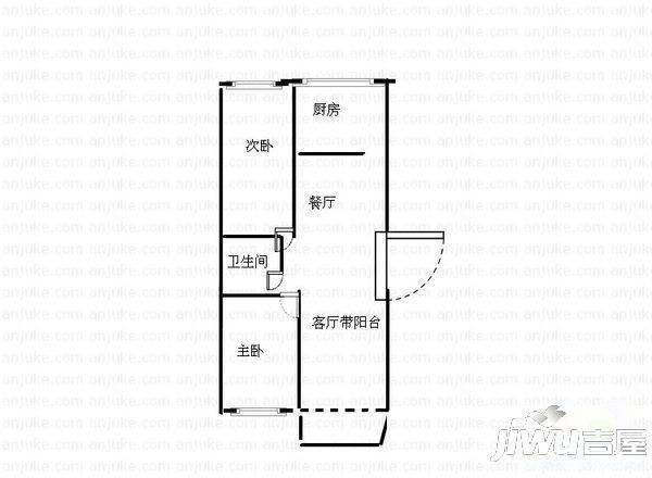 都市华庭3室2厅1卫户型图