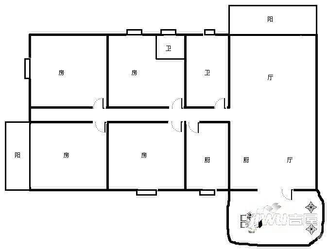 兴隆新村2室2厅1卫户型图