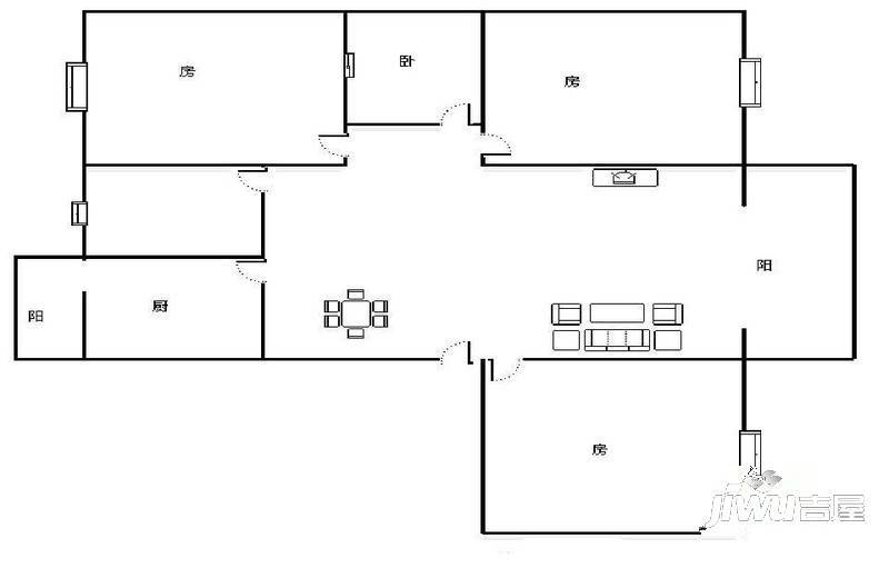 兴隆新村2室2厅1卫户型图