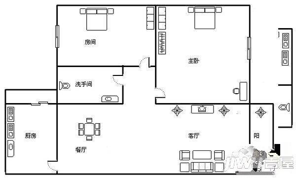 兴隆新村2室2厅1卫户型图