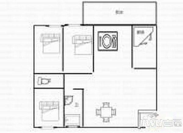 铭爵山庄3室3厅2卫户型图