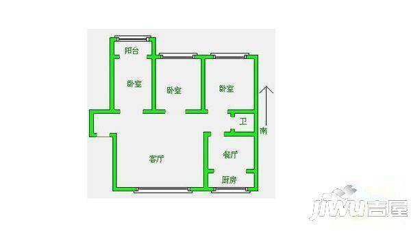 香榭花都(金永昌家园)3室2厅2卫户型图