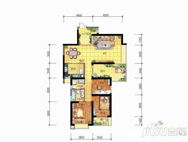 兴隆社区3室2厅1卫户型图