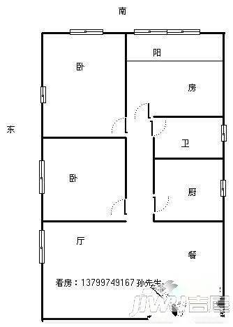 希望大厦3室2厅1卫户型图