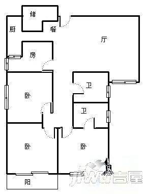 小东山公寓3室2厅1卫户型图