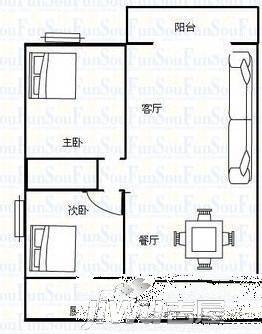 小东山公寓3室2厅1卫户型图