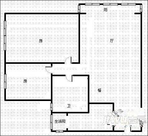 杏鹭苑3室2厅1卫户型图