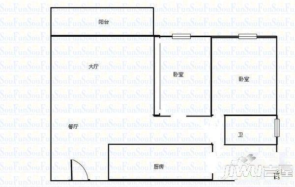 凤祥家园2室2厅1卫户型图