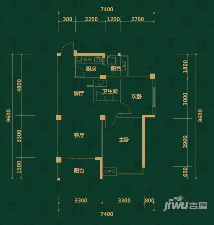 凤祥家园2室2厅1卫户型图