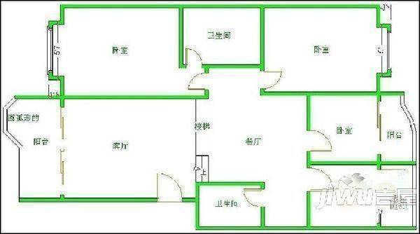 西安苑3室2厅2卫户型图