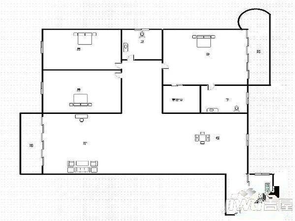 南门新村2室2厅2卫户型图